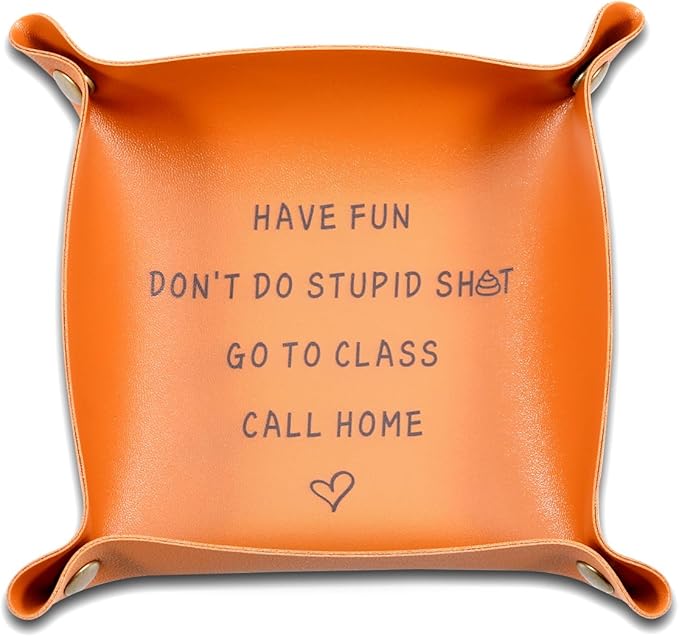 School Supplies for Kids College Essentials for Guys Back to School Gifts First Day of Schools Gift Aesthetic for Boys Son Dorm Room Essentials Off to College Leather Tray Christmas Stocking Stuffers