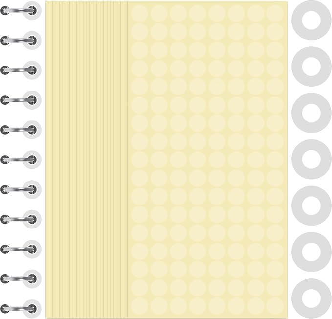 10000 Pcs Self-Adhesive Hole Reinforcement Stickers 1/4" Diameter Non-Printable Transparent Hole Punch Reinforcement Labels for Loose-Leaf Binder Papers Home Office