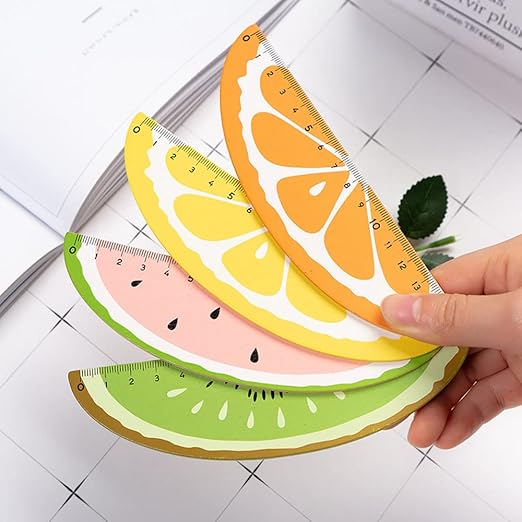 Wooden Rulers for Kids, Wood Measuring Ruler, Student Ruler, Creative Fruit Modeling, for Children, Students, Office Supplies, Teaching Rewards Prizes (20)