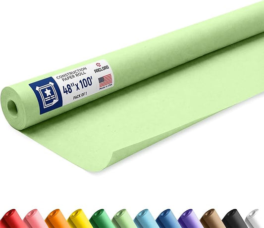 Light Green Construction Paper Roll 48" x 100 ft – Made in USA – 48" Bulletin Board Paper for Classroom & School, Teachers & Kids