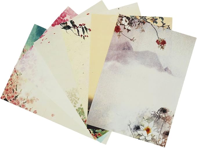 48 Pcs Assorted Color Writing Stationery Paper, Letter Writing Paper Letter Sets (6 pattern, 8 pcs each pattern) (Style 01)