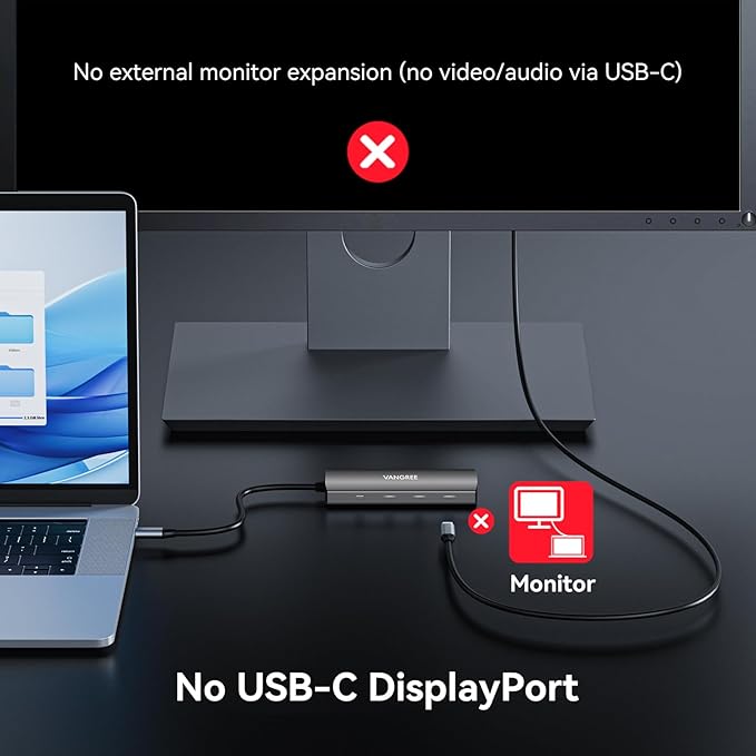 VANGREE USB C Hub, 3 USB 3.2 Gen 2 Ports with 10Gbps, 4K@60Hz HDMI, 100W Power Delivery, 3 USB-A 3.2 Ports, USB C Splitter Multiport Adapter Extender for MacBook Pro/Air, iPad Pro, Mac mini and More