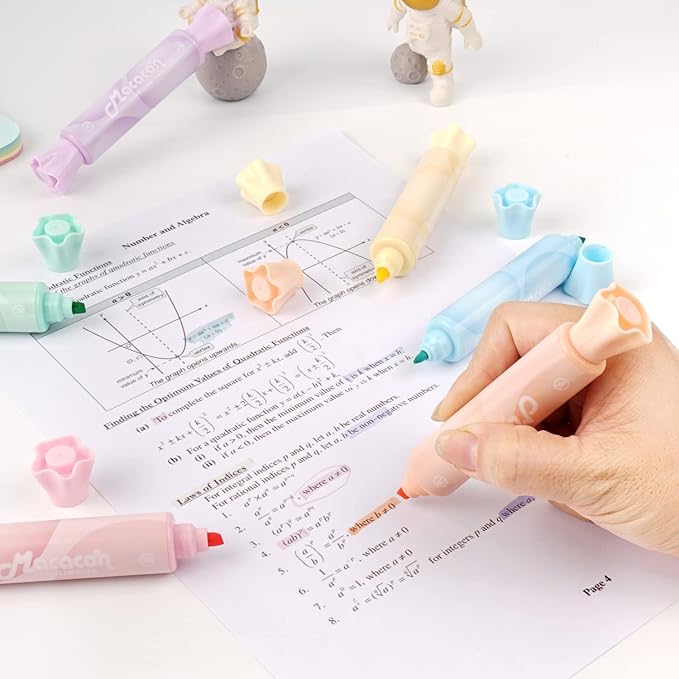 chosch 18 Pack 6 Colors Candy Shape Highlighter Daylight Fluorescent ink Highlighter for Students