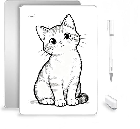 LCD Writing Pad with Instantly Erase, Basics Reusable Writing Pad, Digital Drawing Tablet, Includes Pen, Eraser, for Student Wokers.