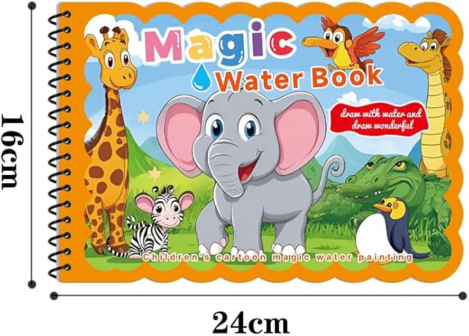 Baiyigs Water Coloring Book for Toddlers 3-5, Water Painting Drawing Book for Educational Learning Kits Gifts, Best Birthday Gifts