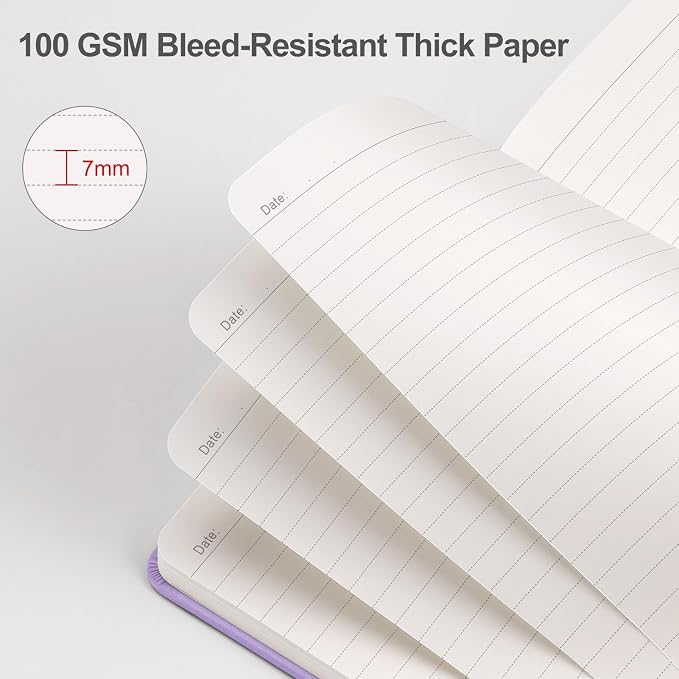 EMSHOI Lined Journal Notebook, 192 Numbered Pages, A5 Size (5.7'' x 8.3'')