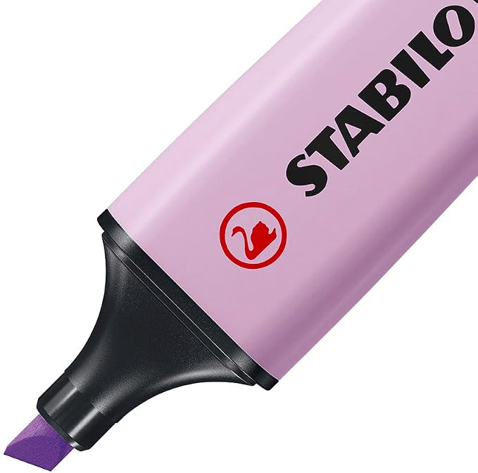 STABILO - BOSS ORIGINAL Pastel - Highlighter - Pack of 4 - Hint of Mint, Pink Blush, Lilac Haze, Touch of Turquoise