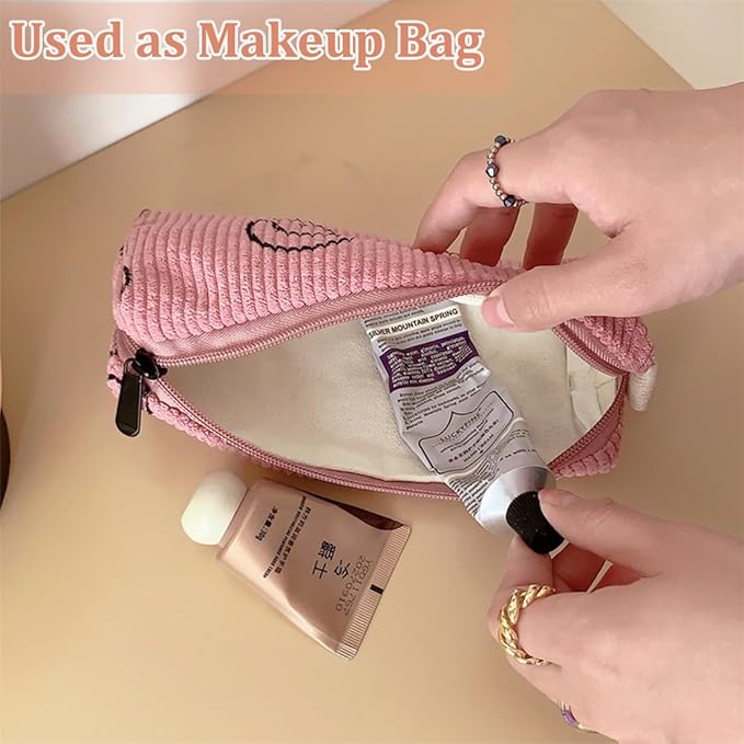 Pencil Pouch Cute Pencil Case Office Storage Bag Holder Box Organizer Aesthetic Bow Flower Pattern Makeup Pouch Cosmetic Bag for Women