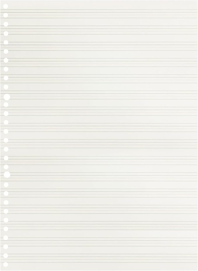 Zelten 2 Pack A4 90 Sheets/180 Pages Four Line Loose Leaf Paper for 30 Hole Binder Handwriting Practice Paper Blank Writing Pages - for Students Learning to Write Letters