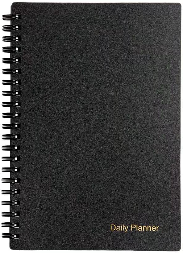 UtyTrees To Do List Notebook, Daily Planner Undated - Blank Hourly Schedules Appointment Time Planner, 7.6"x10.2" Bigger Time Management Manual and Planner, 96 Pages, Black