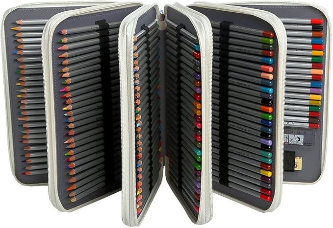 Portable Colored 250 Slots Pencil case Organizer with Printing Pattern for Watercolor Pens or Markers, Pencil Case Organizer for Artist