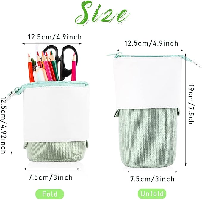 Oyachic Stand up Pencil Case Standing Pencil Holder Transformer Pencil Pouch Telescopic Pen Bag Cute Makeup Bag Cosmetic Organizer Bag Box for Women