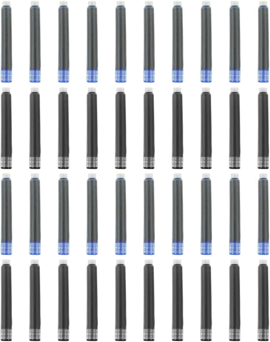 YUNCHUN 40PCS Fountain Pen Ink Refills, 2.6 mm Ink Cartridges Sets for Hongdian, Ink Pen Writing Supplies International Standard Ink Refills, Smooth Writing (Black + Blue)