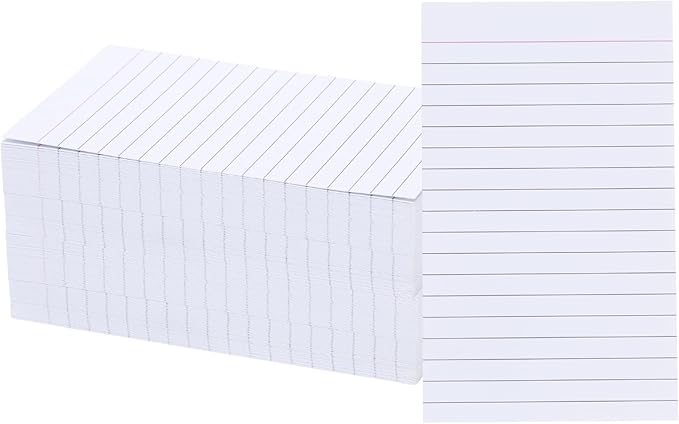200 Count Vertical Ruled Index Cards 3 X 5 Flash Card Double Sided Lined Notecards Heavy Weight Ruled Checklist Thick Recipe Cards for Studying, School, Home and Office,White