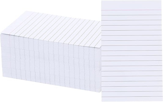 200 Count Vertical Ruled Index Cards 3 X 5 Flash Card Double Sided Lined Notecards Heavy Weight Ruled Checklist Thick Recipe Cards for Studying, School, Home and Office,White