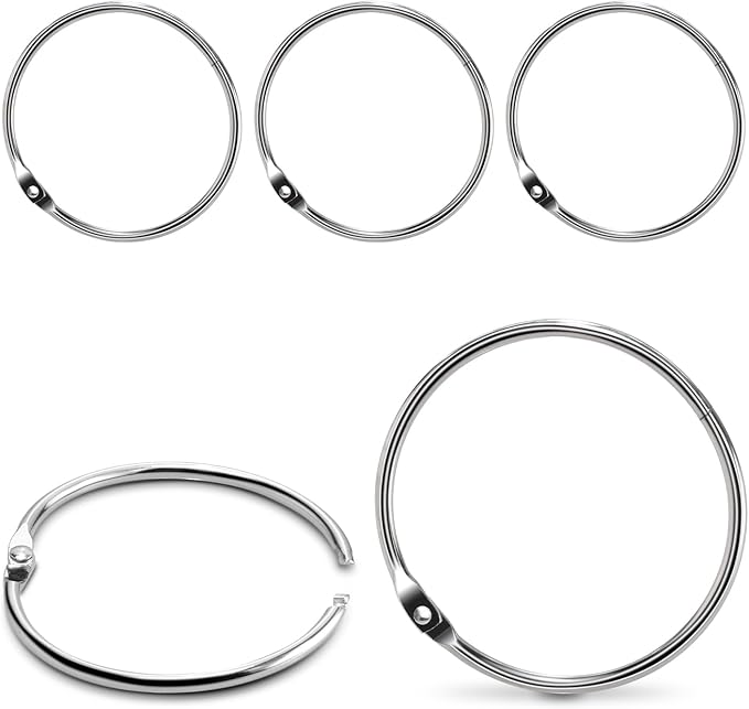 15 Pack 2-1/2 Inch Large Loose Leaf Binder Rings Metal O Ring Paper Book Rings for Flash Card, Key Chain Ring, Home, Office, School, Silver, 2.5"(63mm)