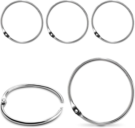 15 Pack 2-1/2 Inch Large Loose Leaf Binder Rings Metal O Ring Paper Book Rings for Flash Card, Key Chain Ring, Home, Office, School, Silver, 2.5"(63mm)
