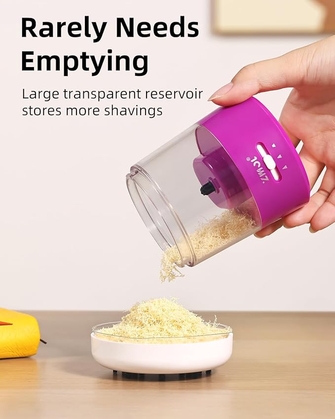 ZMOL Electric Pencil Sharpener Battery Operated Power Kids for Colored & Jumbo Pencils No.2/(6-12mm) - Safe & Easy Use Plug in Portable with (AC Adapter,USB, Battery) for Classroom/Office/Home Pink