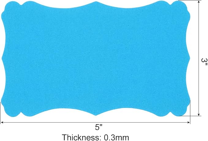 PATIKIL 3"x5" Blank Paper Business Cards, 120 Pack Small Index Flash Cards Words Message Note Card Mini Paper Tags Lace for DIY Gift, Blue