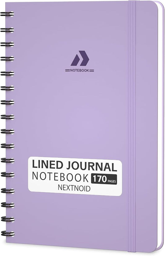 Nextnoid Lined Spiral Notebook Journal For Women & Men - Hardcover A5 Notebook 170 Pages, Journaling Notebooks for Work & Note Taking Writing Journal - Purple