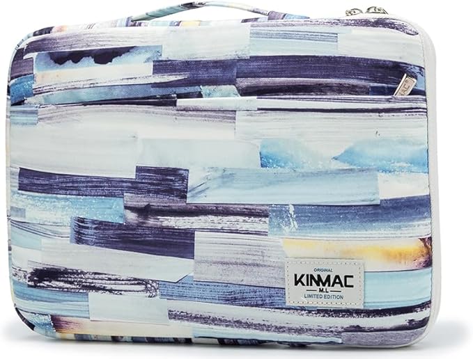 Kinmac 360° Protective Laptop Sleeve Case with Pockets, Color Stripe Pattern, Padded Cover with Handle (15 inch-15.6 inch)