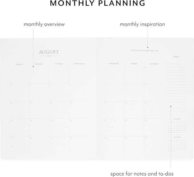 Sugar Paper 2025-2026 Monthly Academic Planner, August 2025 to July 2026, School, College & Student Planner, 12 Month, 8” x 10”, Rose Stripe