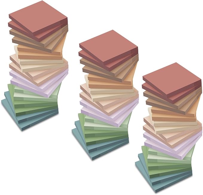 (54 Pack) Pop Up Sticky Notes Refill,3x3 in Popup Notepads,Accordion Stickies Super Sticking Power,Office School Memo Note Pads Vintage Colors,Post on Windows Doors,Recyclable,Easy to Write on