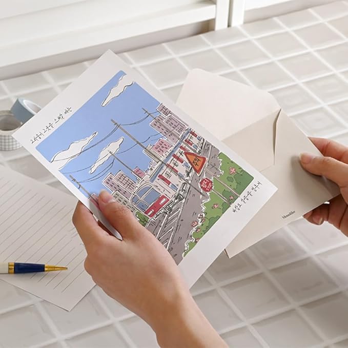Monolike Seoul Letter Paper and Envelopes Set - 8Type, 32 Letter Paper + 16 Envelopes