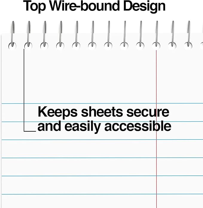 STAPLES Steno Notepads, 6” x 9”, Gregg Ruled, Top Wirebound, 80 Sheets, 12‑Pack