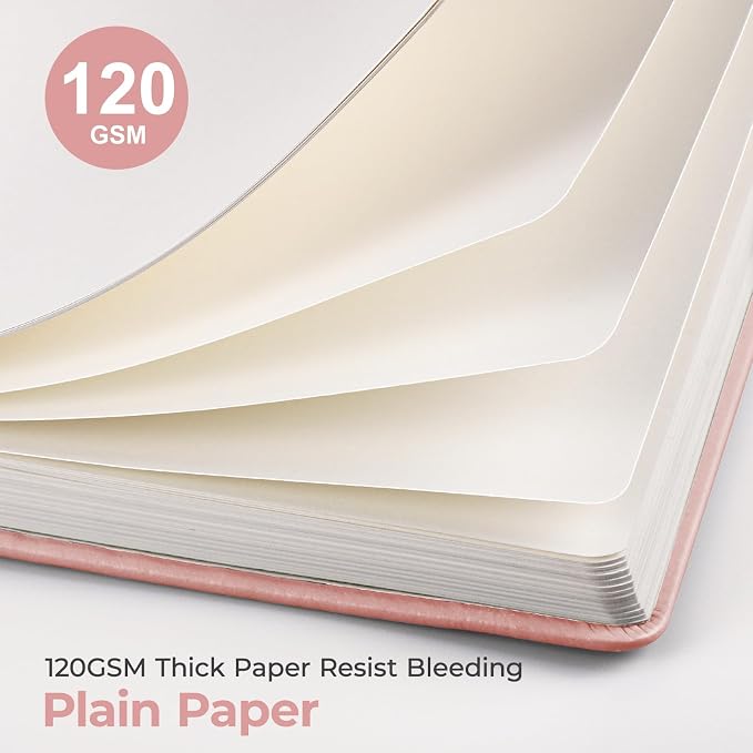 AHGXG Blank Journal Notebook, 160 Pages, A5 Medium Size (5.7'' x 8.3'')