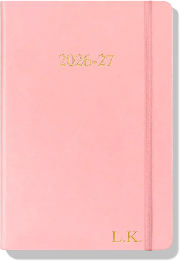 Wykeham's Executive 2026-27 Daily Journal Planner – Customization Available – Mid-Year Academic Diary – July 2026 to June 2027 (Personalized Rose, 8.5"×5.5")
