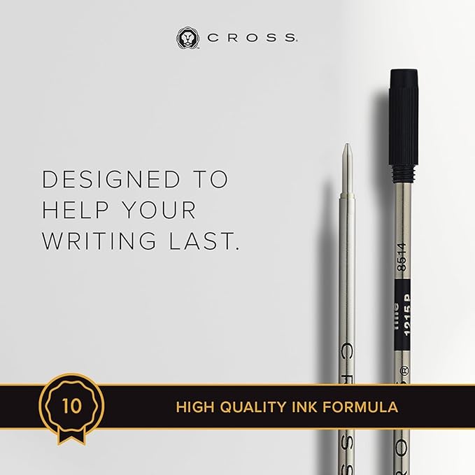 Cross Ballpoint Pen Refill - Refill for Consistent Ink Flow - Quick-Drying - Black - Fine - 2Pack