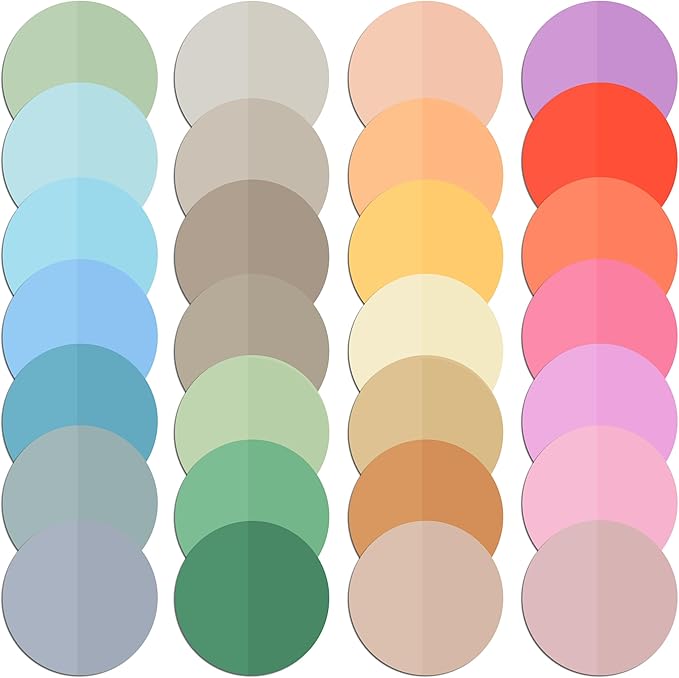 Mr. Pen- Round Transparent Sticky Notes, 1.1” Diameter, 28 Pads, 1120 Sheets, Colorful, Water-Resistant See-Through Sticky Notes Bulk & Fineliner, Smooth Writing, Note Tabs for Bible Journaling