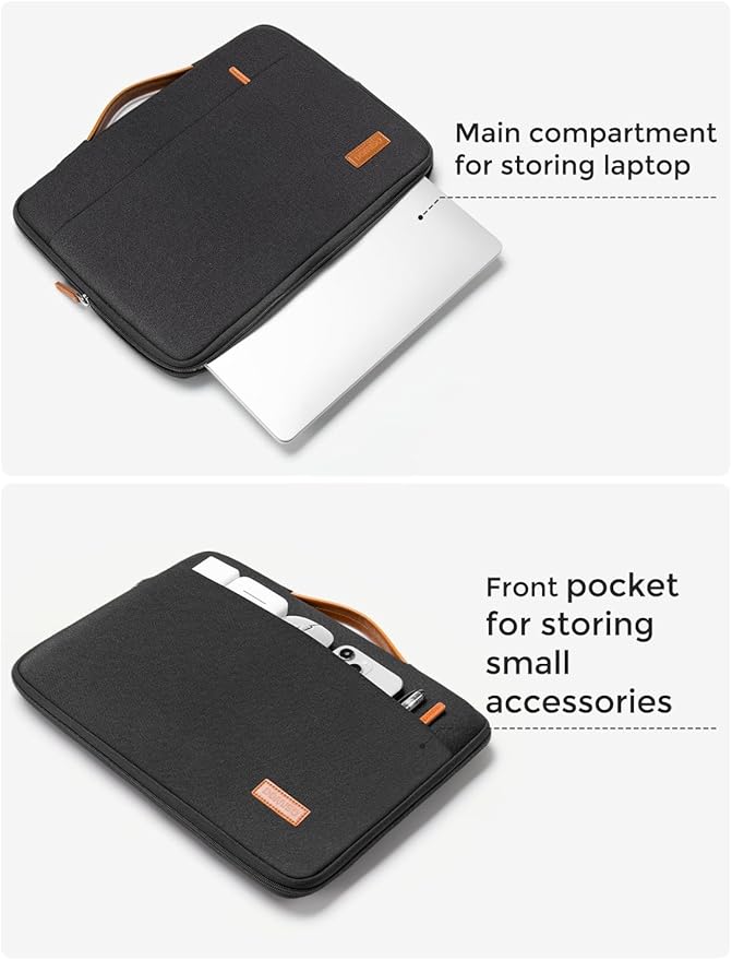 DOMISO 15.6 inch Laptop Case Sleeve Protective Cover Compatible with 16 inch MacBook Pro M4 M3 M2/Pro Max,15.6-16 inch HP Dell ASUS Lenovo Chromebook,Notebook computer carrying cases,Black