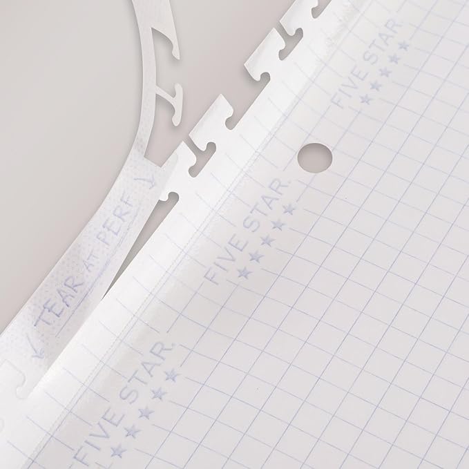 Five Star Reinforced Insertable Graph Ruled Notebook Paper, 6 Pack, White, 8.5 x 11, 75 Sheets per Pack