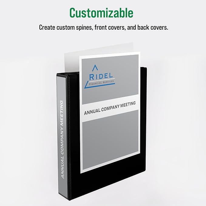 Office Essentials Economy View 3 Ring Binders, 1.5" Round Rings, 2.1" Spine, 275-Sheet Capacity, Black Binders (12-Pack of 03427)