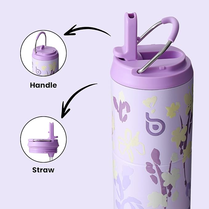 BOTTLE BOTTLE Insulated Water Bottle 24oz with Straw Lid and Handle Sports | for Travel Gym school,Stainless Steel Water Bottles,Double-Wall,Vacuum Metal,Leak Proof,BPA-Free