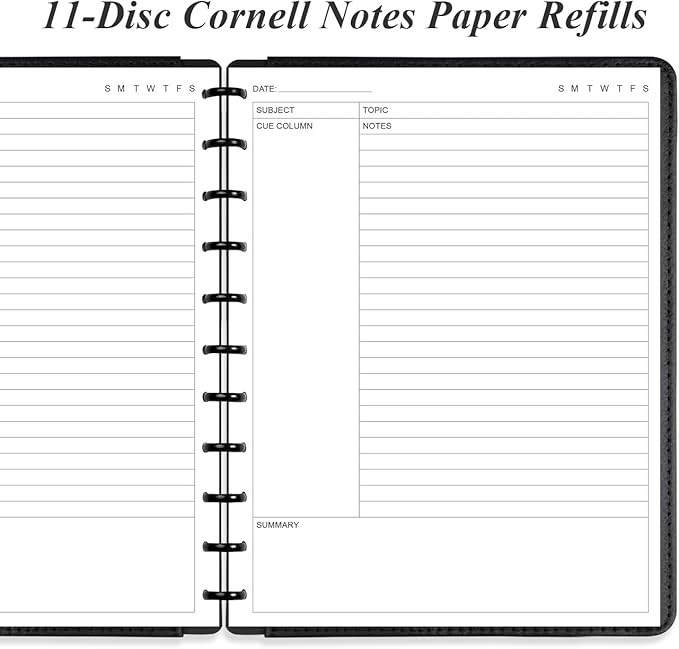 Letter Size Cornell Notes Filler Paper - 11 TUL Disc Cornell Notes Loose Leaf Paper, 50Sheets / 100Pages, 8.5'' x 11''