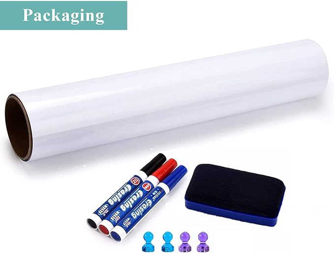 Large Vertical Whiteboard Sticker: 47" x 60" Magnet Receptive Dry Erase Wall Decal | No Ghosting Idea Canvas for Designers & Creatives | Peel & Stick Poster Board