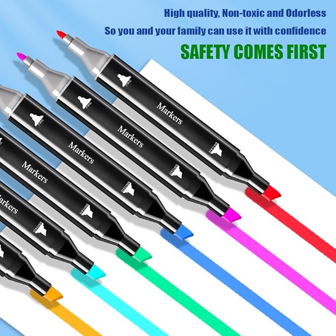 Alcohol Markers, 262 Colors Art Drawing Markers Set for Kids Adults Dual Tip Permanent Sketch Markers, with Organizing Case