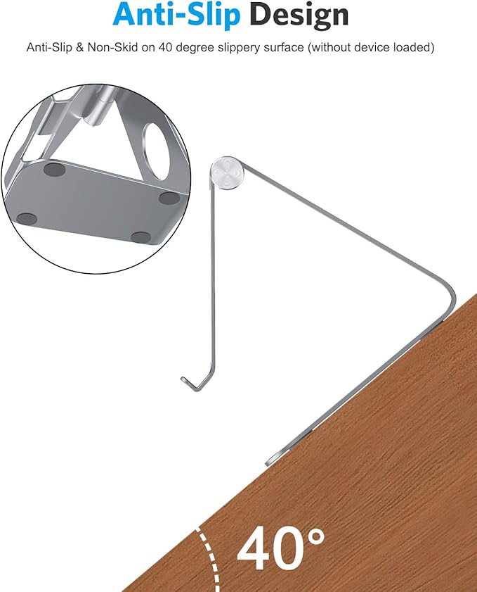 OMOTON Tablet Stand Holder Adjustable, T1 Desktop Aluminum Tablet Dock Cradle Compatible with iPad Air/Mini, iPad 10.2/9.7, iPad Pro 11/12.9, Samsung Tab and More, Grey