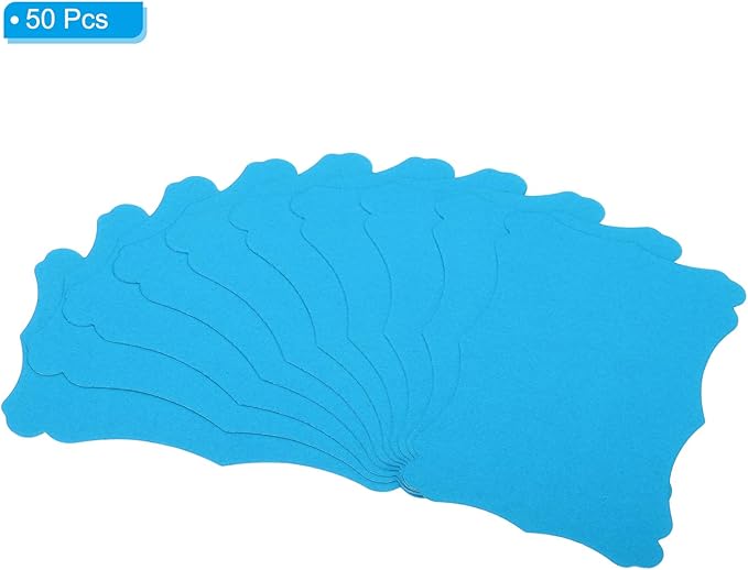 PATIKIL 3"x5" Blank Paper Business Cards, 50 Pack Small Index Flash Cards Words Message Note Card Mini Paper Tags Lace for DIY Gift, Blue