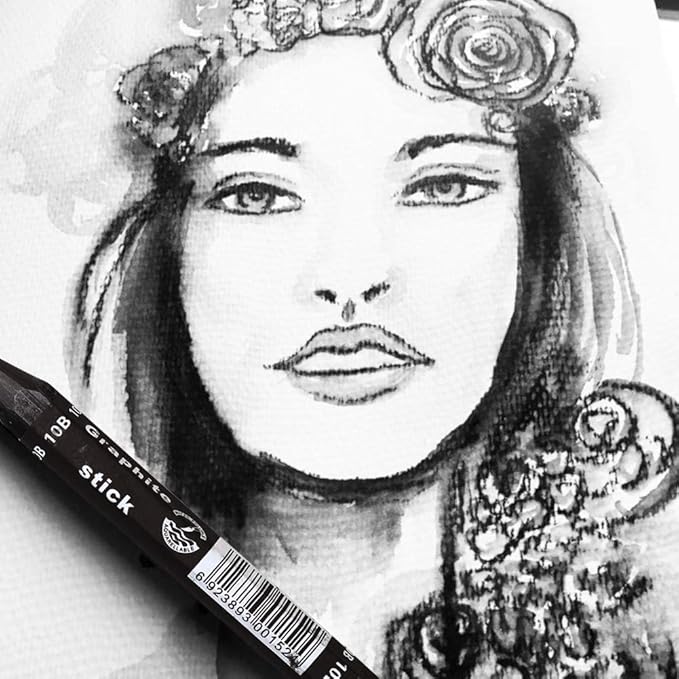 Graphite Stick Set - Water Soluble - 4B 6B 10B, Art Drawing Supplies for Sketch & Shading Pencils, Artist Sketching - 3 Pcs