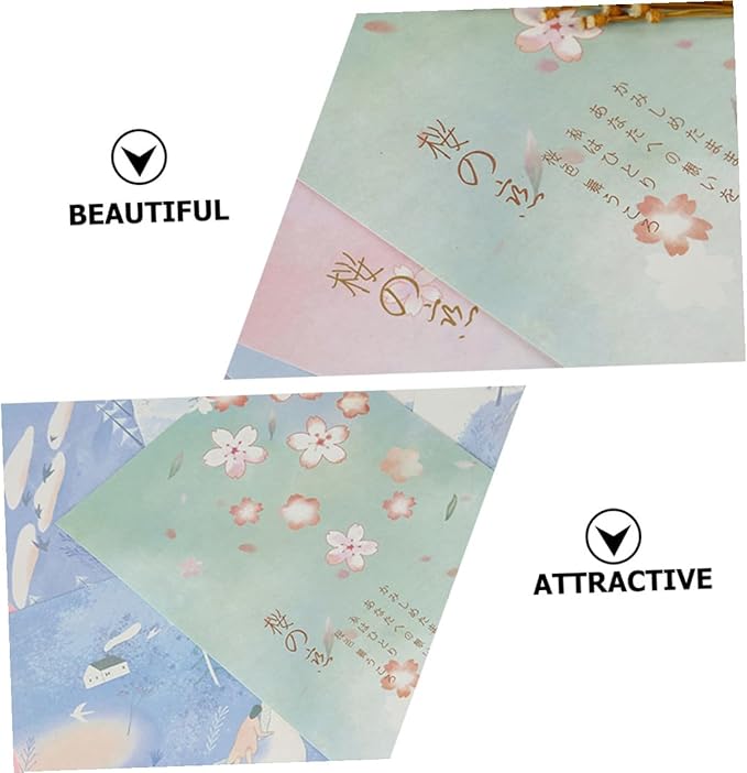 MAGICLULU Blossoms Pattern Writing Paper Set 40pcs B5 Japanese Style Stationery Letter Paper for Writing and Printing Vintage Floral Design Office and School Supplies