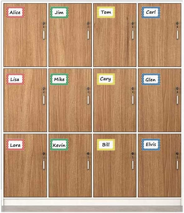 Plain Name Tags Stickers Colorful Star Border All Purpose Labels - 200 Stickers, Strong Adhesive (3.5 x 2.25 inch)