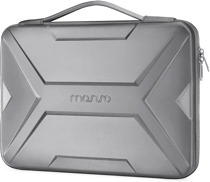 MOSISO Laptop Case 15.6 inch, 15-16 inch Laptop Sleeve Compatible with MacBook Pro 16 / Air 15, HP Acer Dell Lenovo ASUS,Artistic Geometric EVA Carrying Case Hard Shell with Handle, Gray