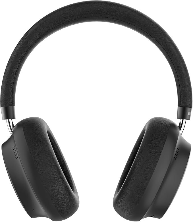 Raycon Essential Bluetooth Headphones - Over The Ear, Active Noise Cancelling Wireless Headphones + Awareness Mode, Bluetooth Headset with Mic, 50 Hours of Battery Life (Black)