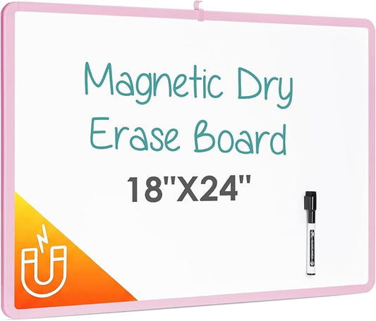 Mr. Pen- Magnetic Whiteboard Dry Erase, 18x24 Inches, Dry Erase Board with Black Fine Point Marker, Magnetic White Board for Students, Home, Office and Classroom