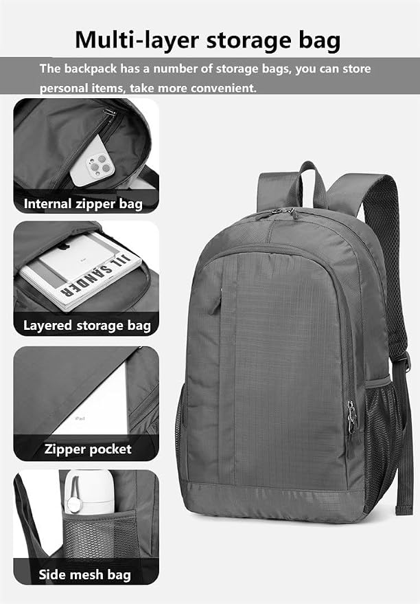 Ultra Packable Hiking Backpack, Foldable Travel Daypack, 25L | Lightweight Camping Backpacks, Collapsible Knapsack Back Pack For Women Men,Water-Resistant,Casual Outdoor Small Day Bag