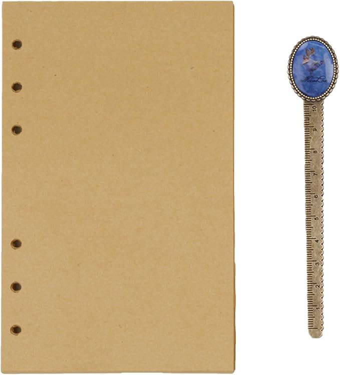 A6 Kraft Refill Paper 6 Hole Punched Filler Paper Refills for A6 Loose Leaf Notebook Travel Journal Personal Diary Planner Binder, 80 Sheet, 160 Page, 4.1 Inches x 6.5 Inches